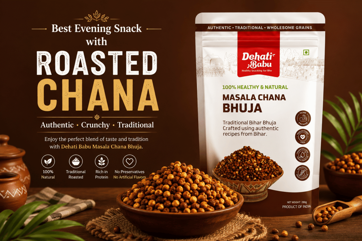 Best Evening Snack with Roasted Chana featuring Dehati Babu Authentic Bihar Masala Chana Bhuja